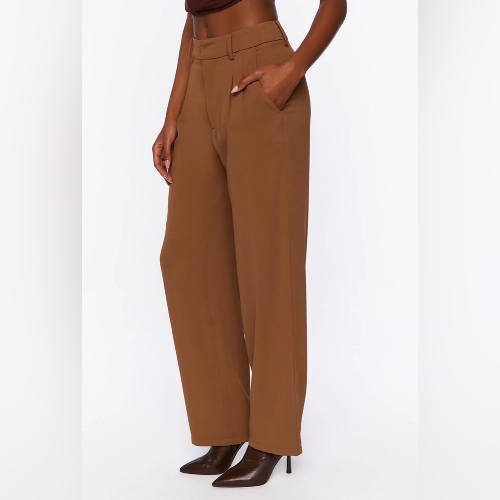 NWT Forever 21 Mid-Rise Straight Leg Trousers size XL in Brown